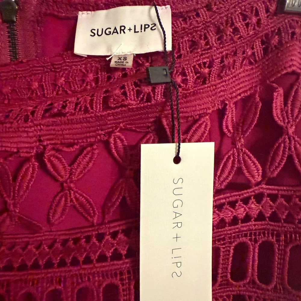 NWT sugarlips Pink Smocked Pencil Skirt Knee-Length - Picture 2 of 3